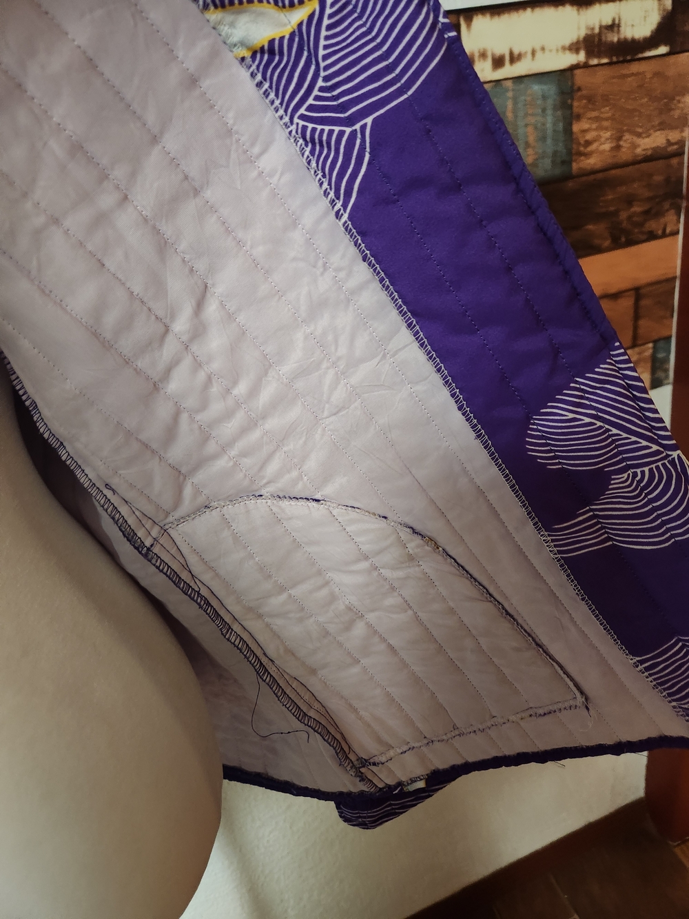 Vintage RARE.Two Potato of Laguna Beach vertical-quilted mandarin collar jacket - Picture 7 of 8